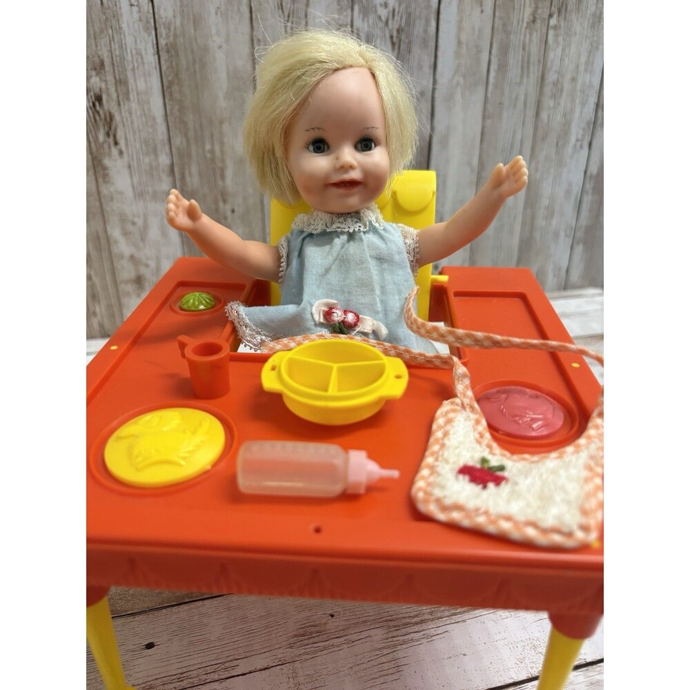 Suzy Suzi Cute Doll Crib high chair Accessories lot Rare Furniture HTF Vtg